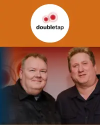 Double Tap logo with Steven and Shaun
